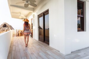Background Mujer en la playa